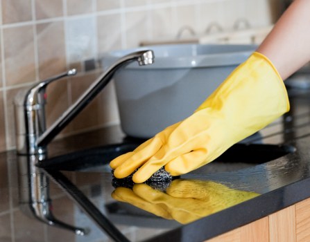 Risk assessment checklist being reviewed before cleaning