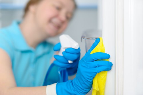 Professional cleaner in NW1 cleaning a modern London home