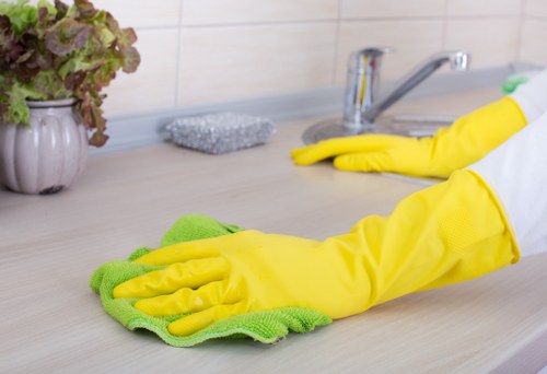 Professional cleaner preparing a newly moved-in home in NW1